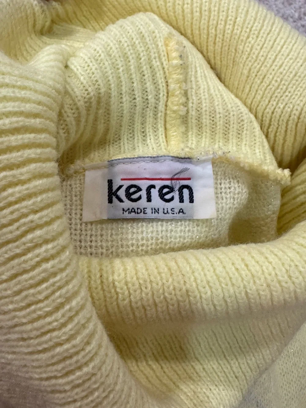 Retro Vintage Late 80s Cozy Women's Butter Yellow Turtleneck Sweater